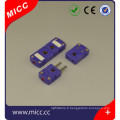 MICC omega E type chromel constantan matériel mini thermocouple socket et plug